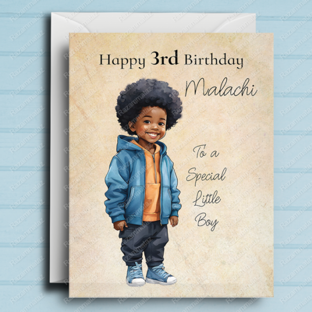 Black Boy Birthday Card L